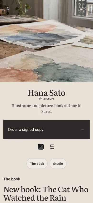 Hana Sato's illustration page in the Editorial look