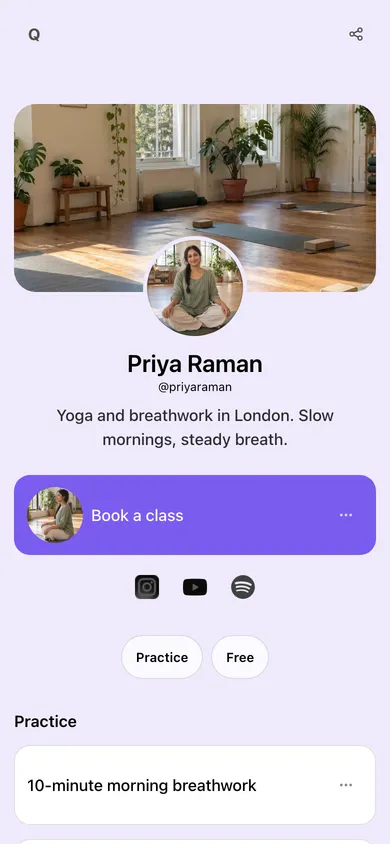 Priya Raman's yoga page in the Soft look