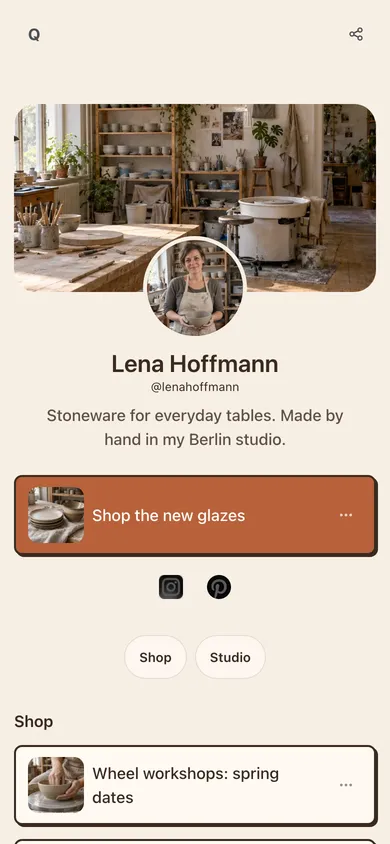 Lena Hoffmann's stoneware page in the Warm look